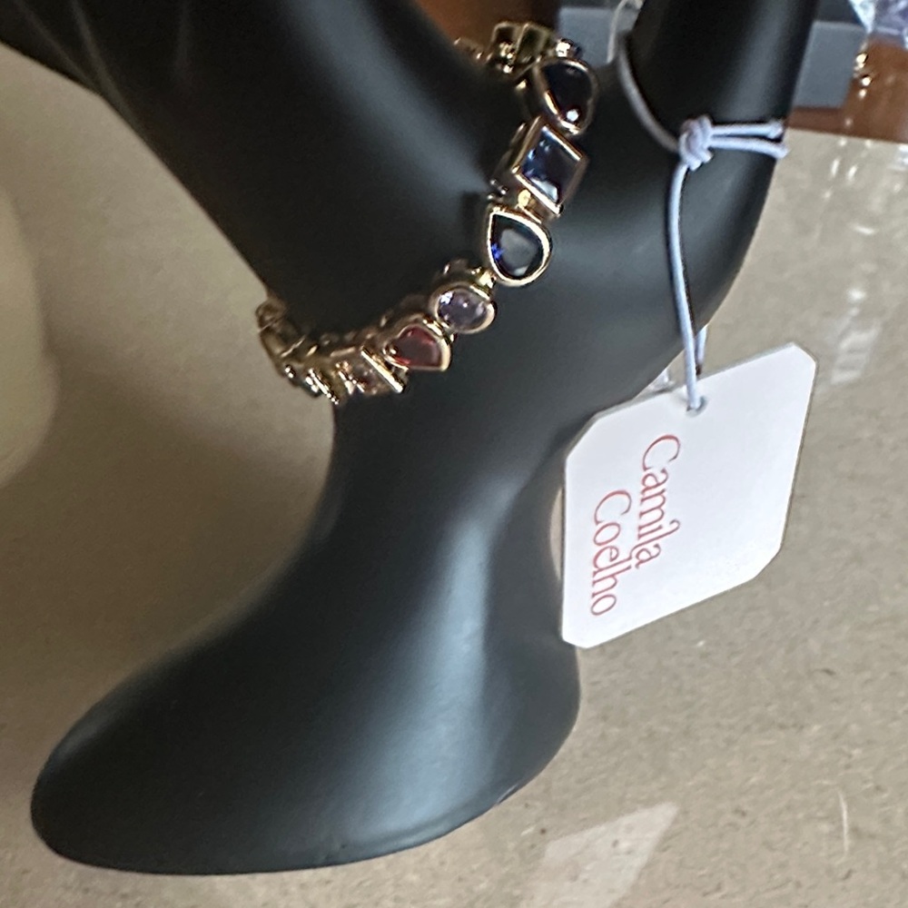 Camila Coelho Gold Bracelet with Multicolor Gem Accents - Picture 8 of 9